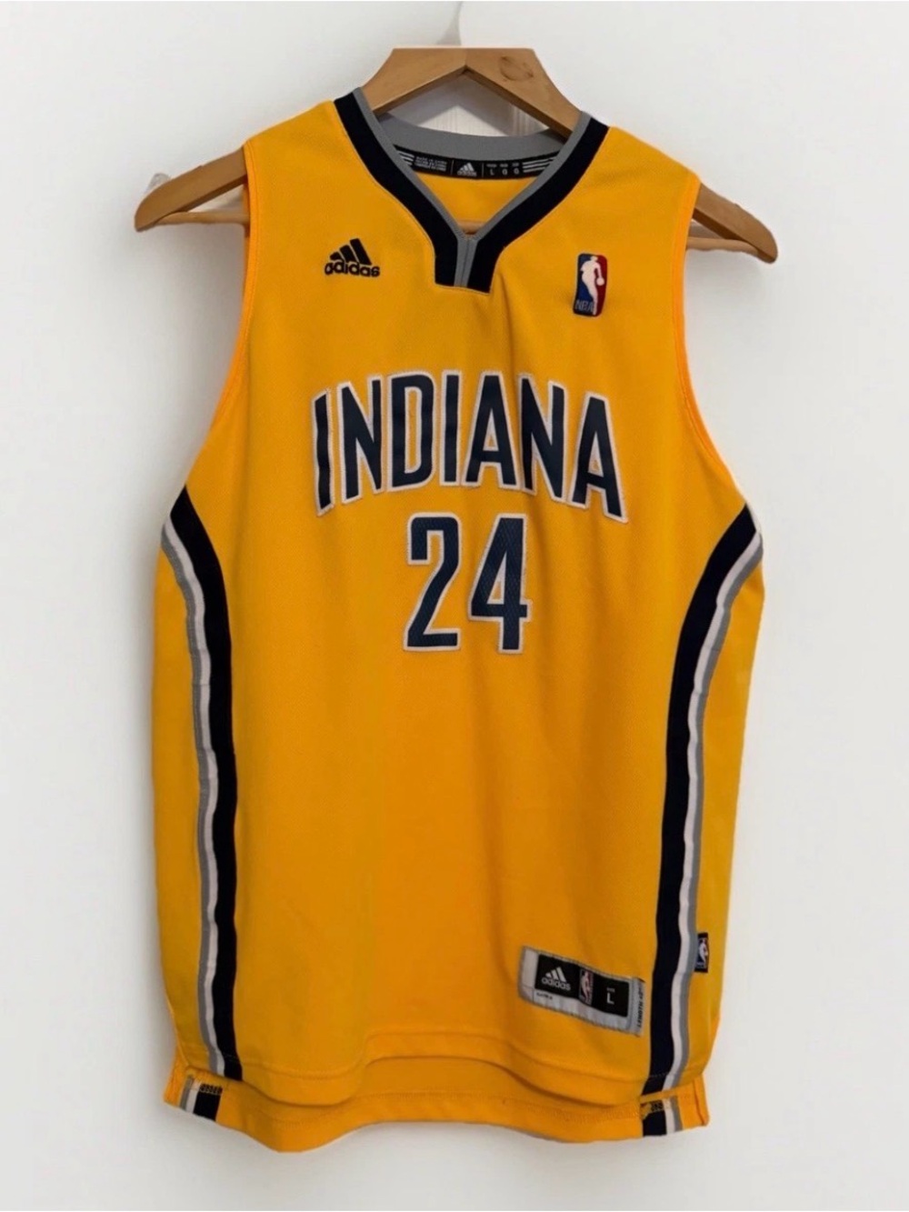 Indiana Pacers Adidas NBA Jersey Paul George #24 Yellow Youth Large Sleeveless
